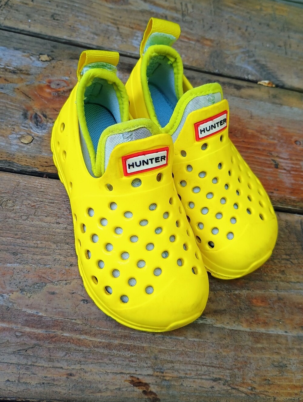Hunter Child Yellow Ventilated Slip-On Water Shoes With Liner UK Sz 6 US 7